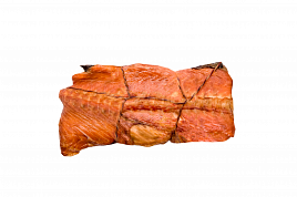 Позвоночные кости лосося атлантического (сёмги) с прирезями мяса горячего копчения